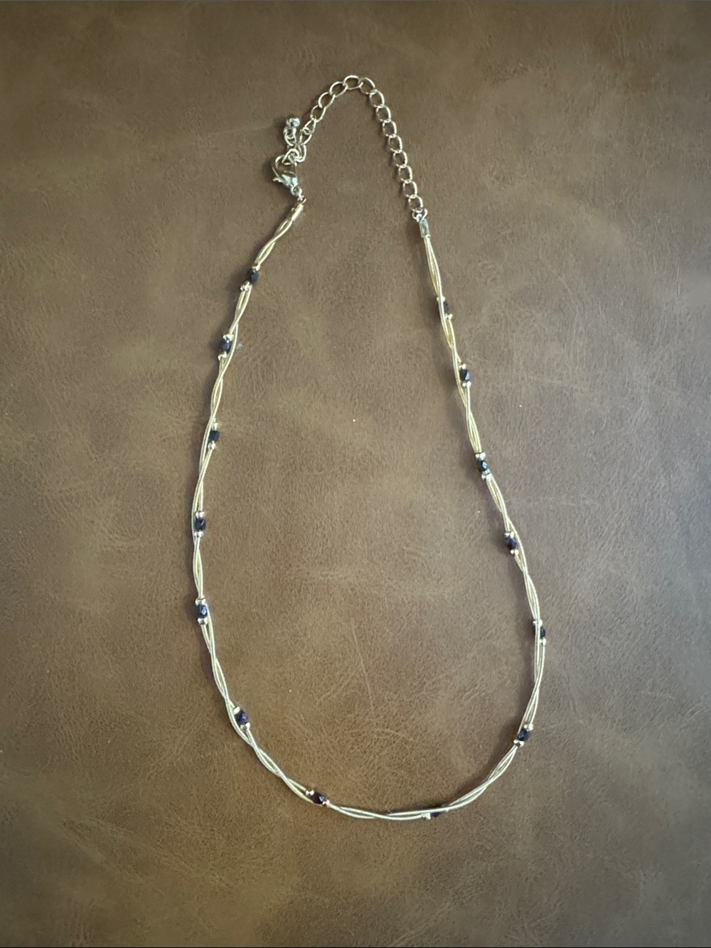 Delicate Gold-Tone Beaded Women's Necklace - Elegant Layered Style